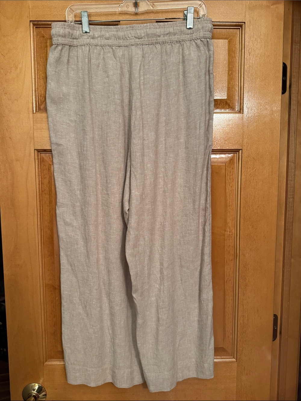 NWOT Cynthia Rowley Beige Wide-Leg Cropped Linen Blend Pants - Medium - Picture 2 of 4